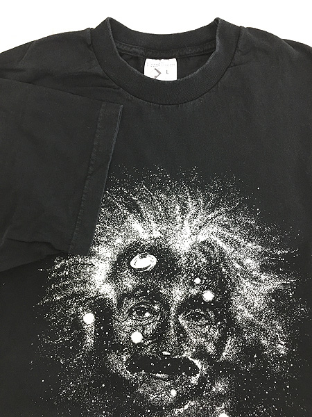 古着 90s Albert Einstein アインシュタイン 蓄光プリント 偉人