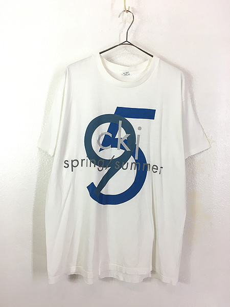 古着 90s USA製 cki Calvin Klein 95 Spring/Summr 刺しゅう ロゴ T