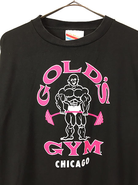 古着 80s GOLD'S GYM Chicago ゴールド ジム ポップ プリント Tシャツ 