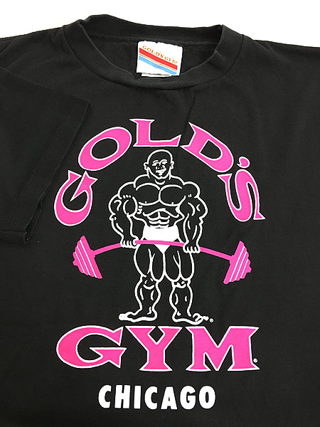 古着 80s GOLD'S GYM Chicago ゴールド ジム ポップ プリント Tシャツ