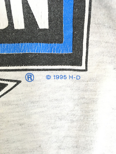 古着 90s USA製 HARLEY DAVIDSON ハーレー ブルー ファイヤー 長袖 T 