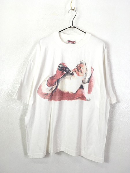 古着 90s USA製 Coca-Cola クラシック コカ コーラ サンタ Tシャツ L