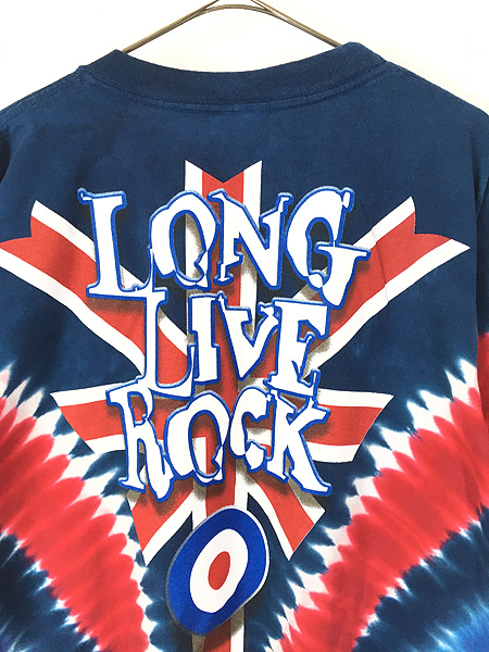 古着 90s USA製 The Who 「Long Live Rock」 ロック バンド タイダイ Ｔシャツ XL 古着 - 古着 通販 ヴィンテージ　 古着屋 Dracaena ドラセナ