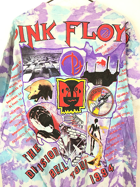 古着 90s Pink Floyd 「The Division Bell」 超豪華 プログレ ロック バンド パキ綿 タイダイ Tシャツ XL 古着  - 古着 通販 ヴィンテージ　古着屋 Dracaena ドラセナ