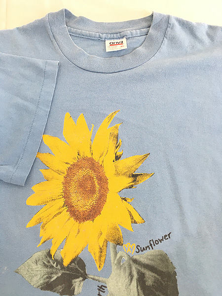 90s SAN FLOWER ヒマワリ ひまわり Tシャツ アートTシャツ Tシャツ 