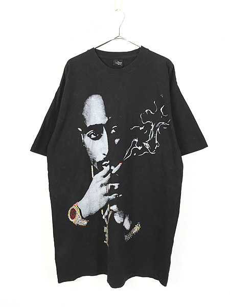 古着 90-00s 2PAC BIGフォト × ラインストーン オールド ヒップホップ ラップ Tシャツ 2XL 古着【30off】 - 古着 通販  ヴィンテージ　古着屋 Dracaena ドラセナ