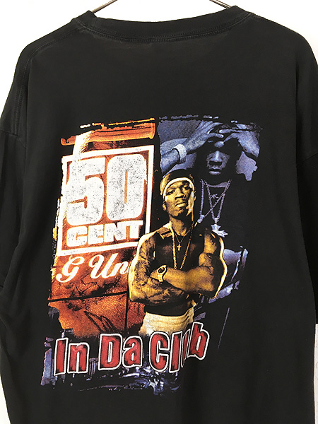 古着 00s 50 Cent 「In Da Club」 両面 ヒップホップ ラップ Tシャツ L