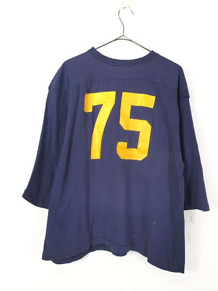 チャンピオン 70sフットボール七分袖Tシャツ XLサイズ-