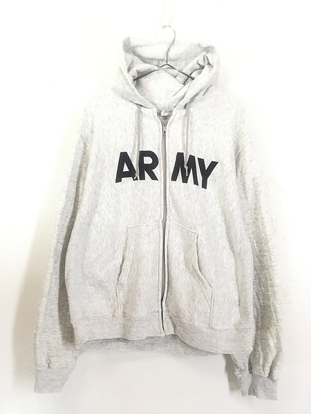 古着 90s 米軍 「ARMY」 PFU ミリタリー ジップアップ スウェット