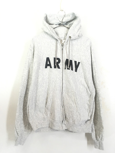 古着 90s 米軍 「ARMY」 PFU ミリタリー ジップアップ スウェット