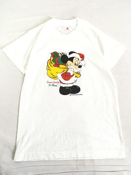 キッズ 古着 80s USA製 Disney Mickey Mouse ミッキー サンタ キャラクター 発泡プリント Tシャツ 5歳位  古着【30off】 - 古着 通販 ヴィンテージ　古着屋 Dracaena ドラセナ