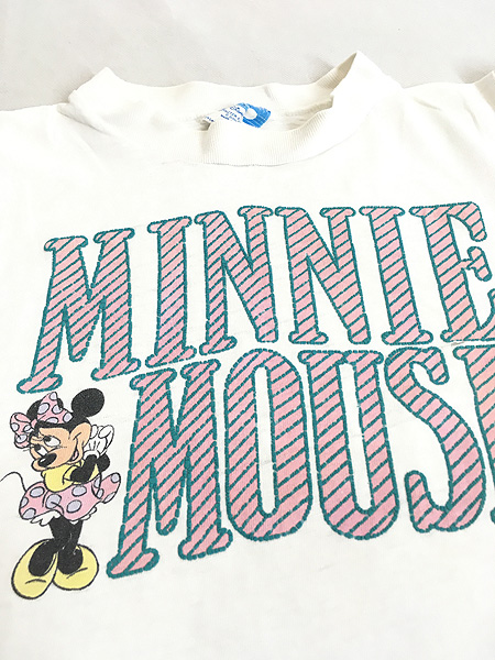 キッズ 古着 90s USA製 Disney ミニー MINNIE MOUSE 発泡 プリント Tシャツ 6歳位 古着