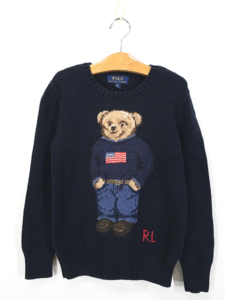 キッズ 古着 POLO Ralph Lauren 「POLO BEAR」 ポロベア ニット ...