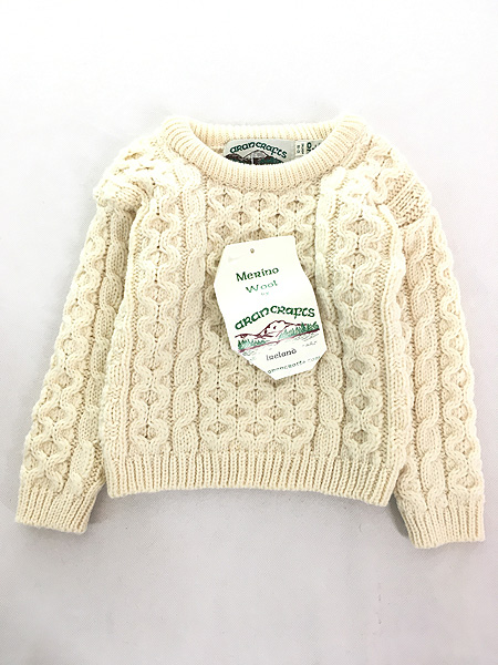 Deadstock」 キッズ 古着 90s Ireland製 Aran Crafts アラン フィッシャーマン ニット セーター 1歳位  古着【10off】 - 古着 通販 ヴィンテージ 古着屋 Dracaena ドラセナ