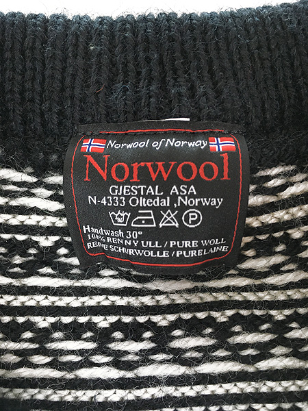 キッズ 古着 Norway製 Norwool チロリアン ローゲージ ノルディック