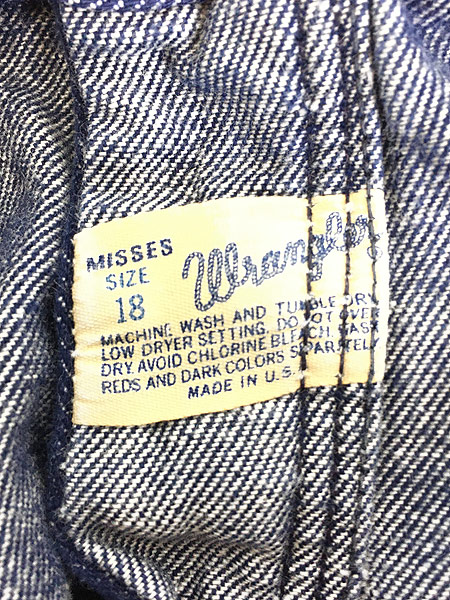 レディース 古着 60s USA製 Wrangler パチポケ 濃紺 バットダイ デニム