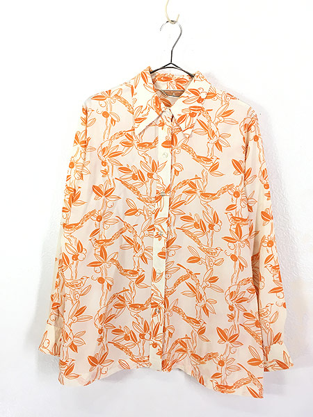 レディース 古着 80s KORET OF CALIFORNIA 鳥 総柄 2カラー ボックス