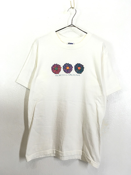 レディース 古着 90s NORTH CAROLINA カラフル 花 フラワー