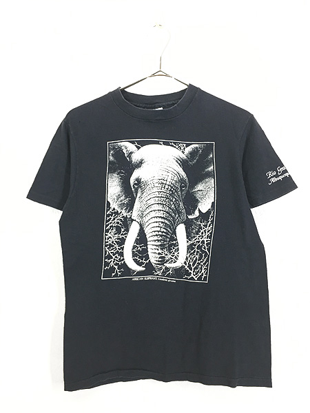 レディース 古着 80s USA製 アフリカ 象 リオ・グランデ 動物園 グラフィック Tシャツ M 古着