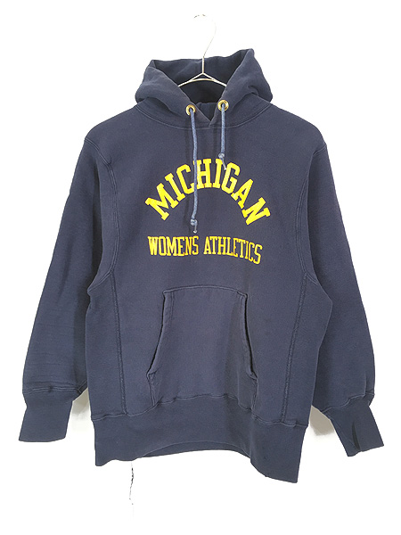 レディース 古着 70s USA製 Champion Reverse Weave 「MICHIGAN」 アスレチック 2段 リバース スウェット  パーカー S 古着【10off】 - 古着 通販 ヴィンテージ　古着屋 Dracaena ドラセナ