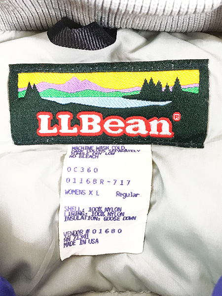 【希少】エルエルビーン　ダウンジャケット　ロゴ刺繍　ユニセックス　山タグ