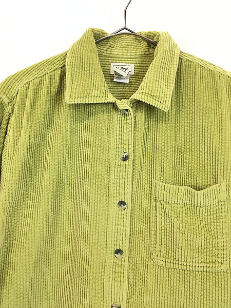 【USED】L.L.Bean 長袖コーデュロイシャツ 黄緑