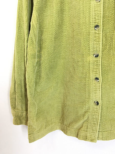【USED】L.L.Bean 長袖コーデュロイシャツ 黄緑