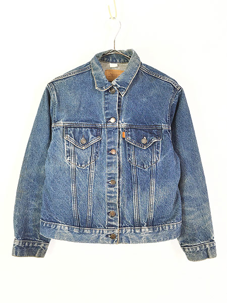 レディース 古着 80s USA製 Levi's 78706 濃紺 デニム ジャケット G