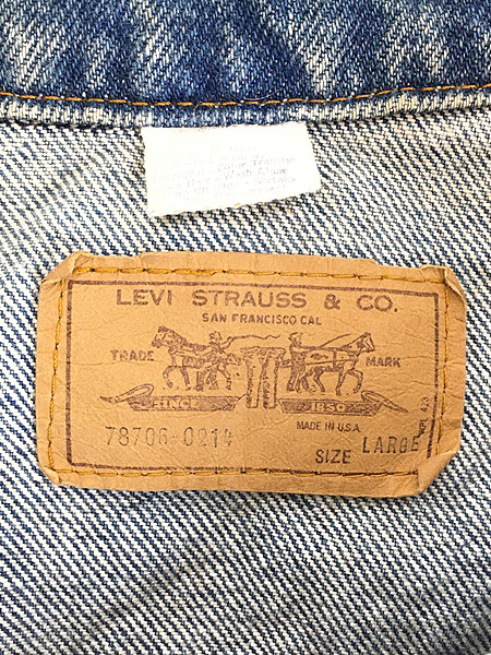 レディース 古着 80s USA製 Levi's 78706 濃紺 デニム ジャケット G