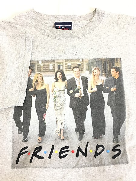 [4] レディース 古着 90s USA製 大ヒット ドラマ 「FRIENDS フレンズ」 オフィシャル フォト Tシャツ グレー M 古着