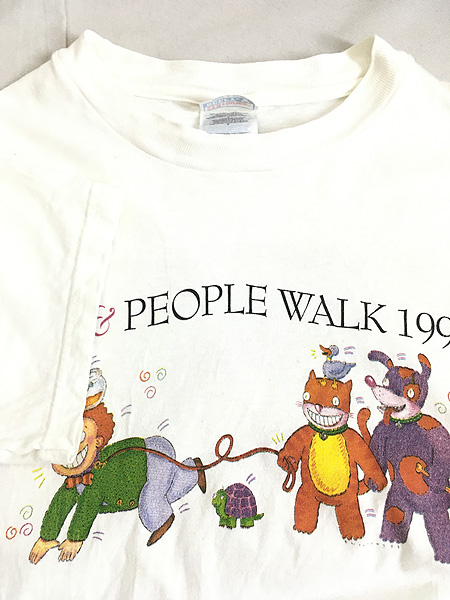  レディース 古着 90s USA製 「PET＆PEOPLE WALK 1997」 人間  動物 イベント Tシャツ S 古着【10off】