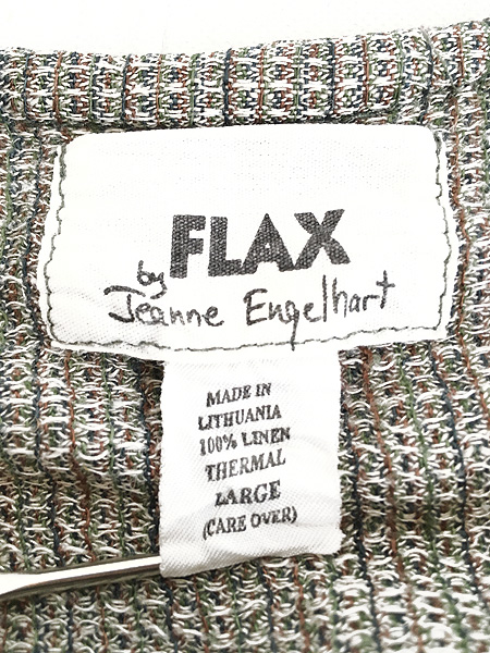 レディース 古着 FLAX ミックスカラー ストライプ プルオーバー リネン