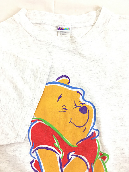 レディース 古着 90s USA製 Disney Pooh 「Proud to be Cuddly」 くまのプーさん Tシャツ ワンピース ひざ丈  XL位 古着 - 古着 通販 ヴィンテージ　古着屋 Dracaena ドラセナ