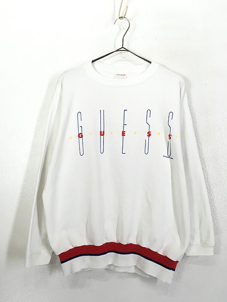 レディース 古着 90s USA製 GUESS ロゴ フォント デザイン BIG プリント スウェット トレーナー M位 古着【30off】 - 古着  通販 ヴィンテージ　古着屋 Dracaena ドラセナ