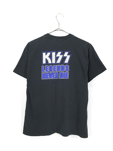 [3] レディース 古着 00s USA製 KISS 「THE FAREWELL TOUR 73-00」 ツアー ロック バンド Ｔシャツ Youth L � 古着
