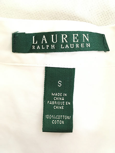 レディース 古着 LAUREN Ralph Lauren ピンタック バンドカラー