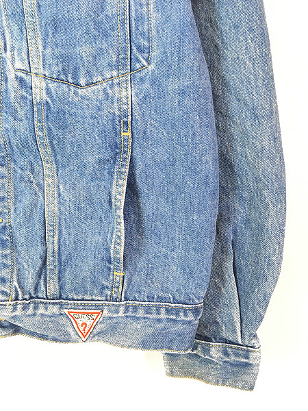 レディース 古着 90s USA製 GUESS ゲス ブルー デニム ジャケット G