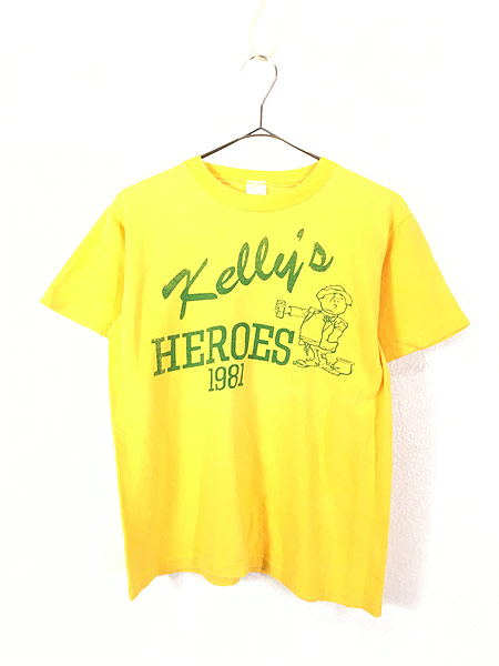 レディース 古着 80s Kelly's 「HEROES 1981」 フード ショップ ピンクパンサー 両面 染み込み Tシャツ S 古着