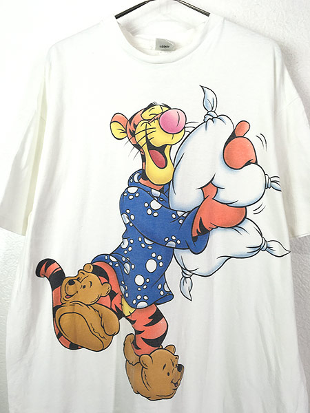 90年代 Pooh POOH くまのプーさん ティガー キャラクタープリントTシャツ USA製 メンズXL ヴィンテージ /eaa36115474cm身幅