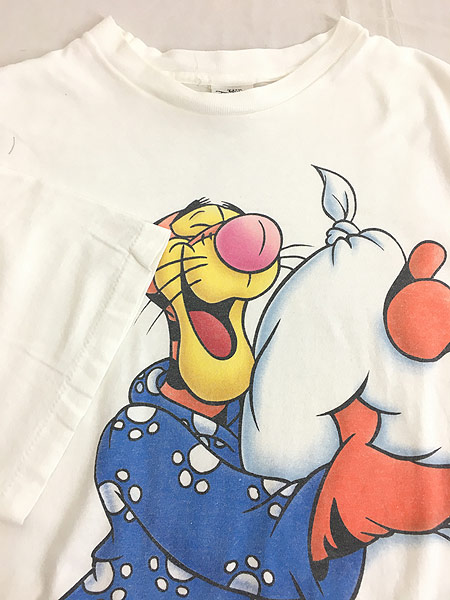 90年代 Pooh POOH くまのプーさん ティガー キャラクタープリントTシャツ USA製 メンズXL ヴィンテージ /eaa36115474cm身幅