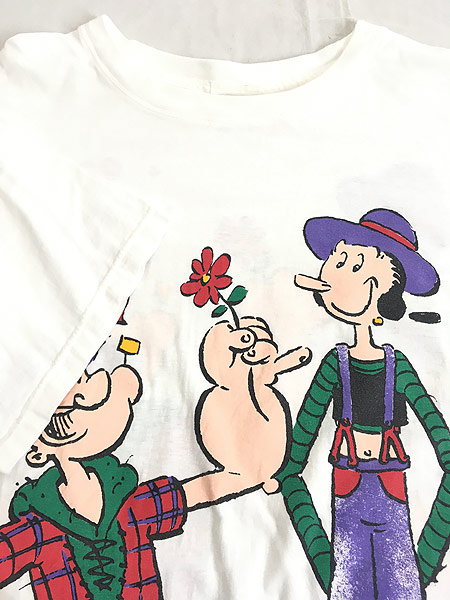 レディース 古着 90s Popeye ポパイ オリーブ ラブラブ キャラクター Tシャツ ワンピース ひざ丈 Xl位 古着 古着 通販 ヴィンテージ 古着屋 Dracaena ドラセナ