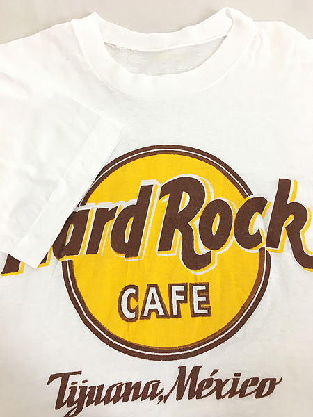 [4] レディース 古着 90s USA製 Hard Rock Cafe 「Tijuana Mexico」 BIGロゴ ハードロック Tシャツ S位 古着