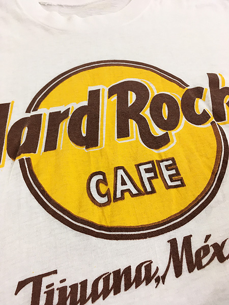 [5] レディース 古着 90s USA製 Hard Rock Cafe 「Tijuana Mexico」 BIGロゴ ハードロック Tシャツ S位 古着