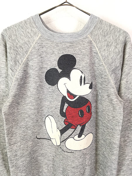 レディース 古着 80s USA製 Disney Mickey 白足 ミッキー スウェット