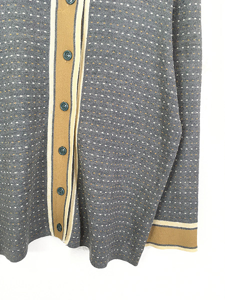 レディース 古着 70s Italy製 Knit Boutique ドット 襟付き ウール混 
