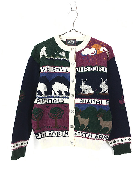 レディース 古着 90s WoolRich 「SAVE OUR ANIMAL EARTH」 アニマル