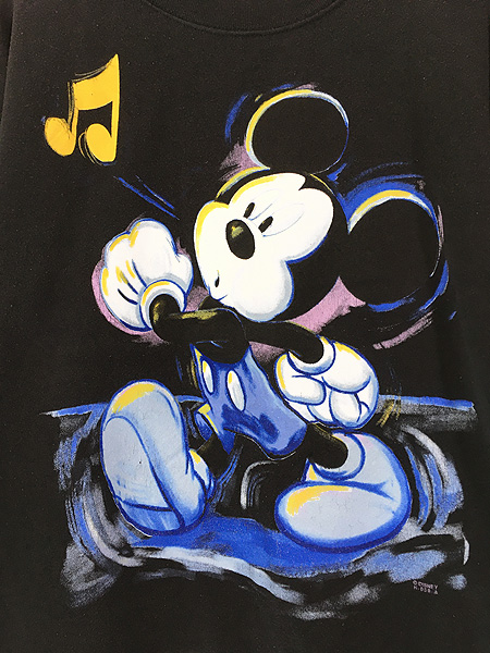 レディース 古着 90s USA製 Disney Mickey ダンス ミッキー イラスト風 ...