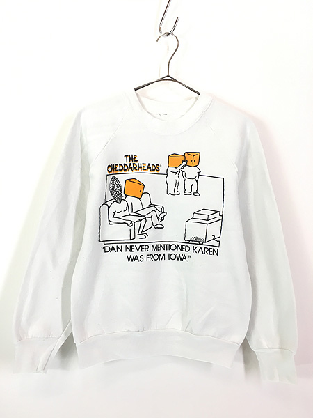 レディース 古着 90s THE CHEDDARHEADS チーズ コーン ひそひそ話 ポップ アート スウェット トレーナー M位  古着【10off】 - 古着 通販 ヴィンテージ　古着屋 Dracaena ドラセナ