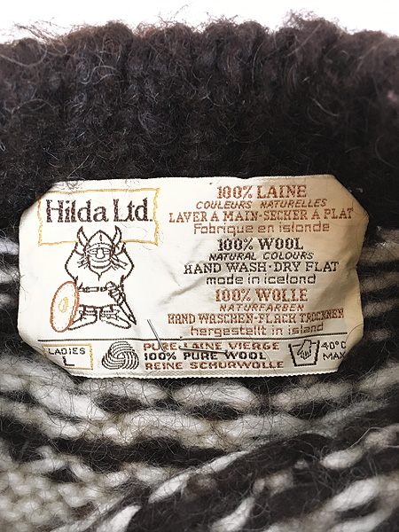 レディース 古着 80s Iceland製 HILDA ノルディック柄 ハイネック ...