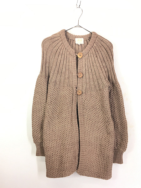 ナチュラル70'sビンテージ！WEBB HAND KNIT ハンドニット カーディガン